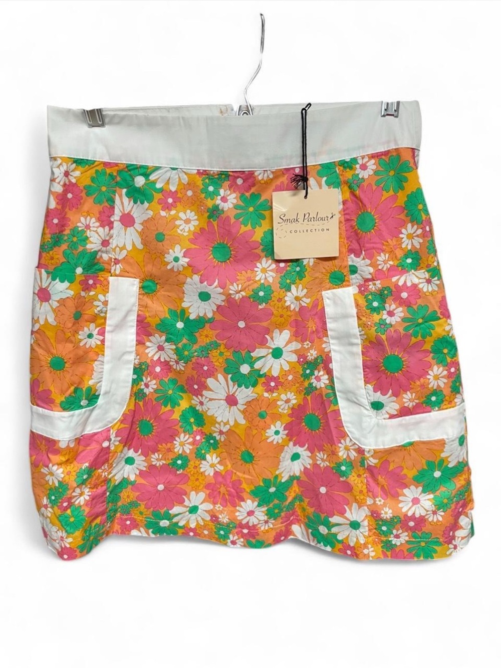 Smak Parlour Floral Mini Skirt in Orange & Pink